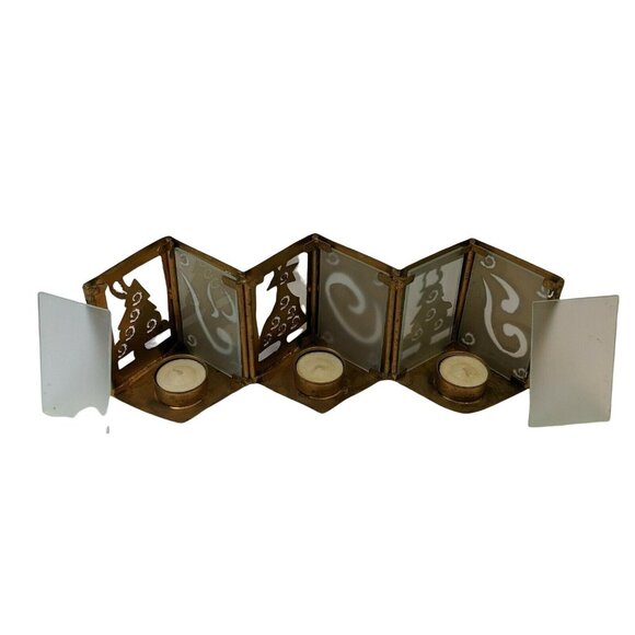 Metal Christmas Tree Joy Tealight Candle Holder 49d - Picture 7 of 9